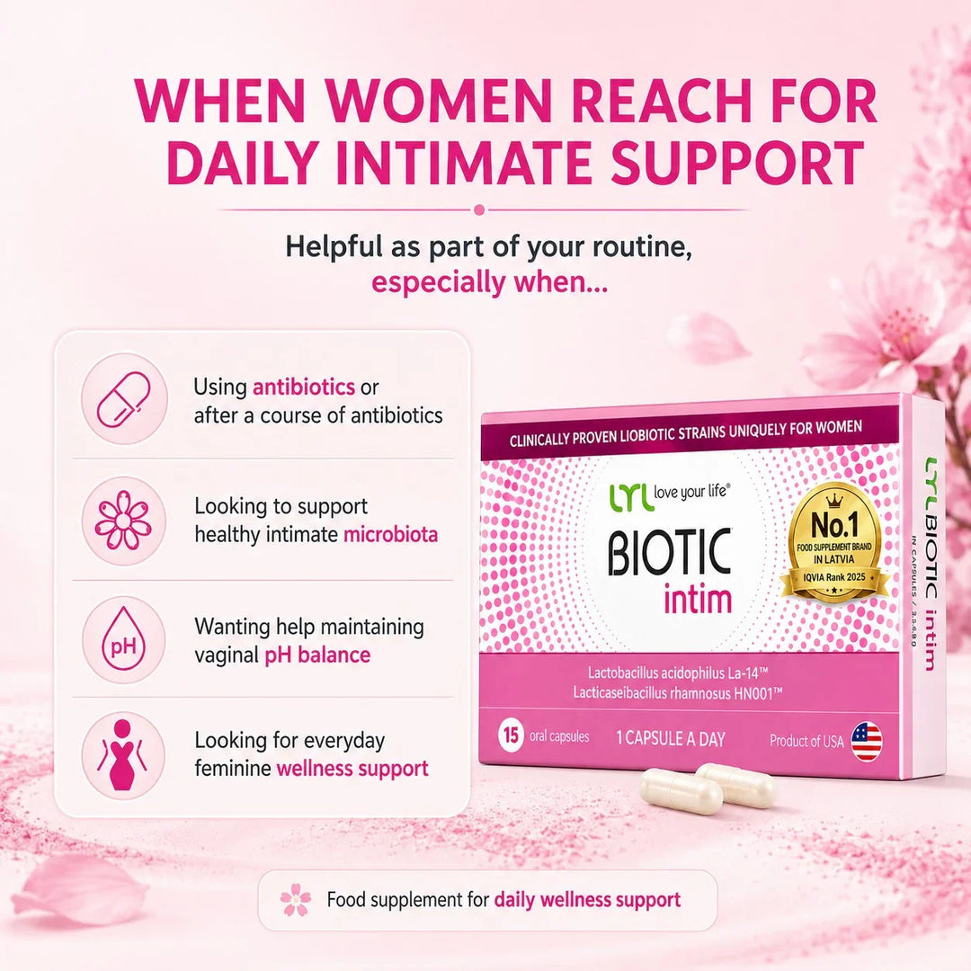 LYL BIOTIC Intim – Women’s Intimate Health Probiotic, 12B CFU, 15 Capsules