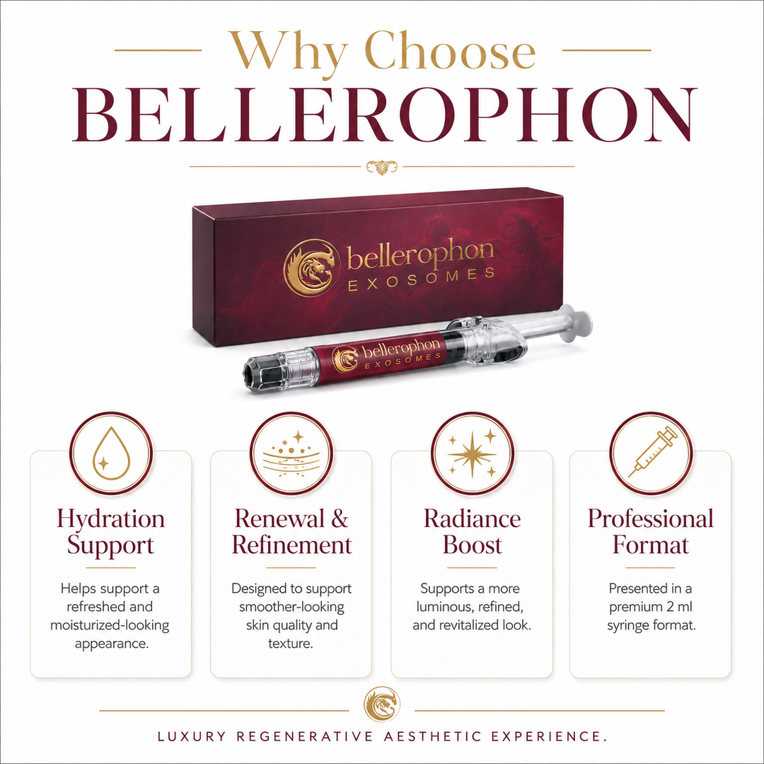 BELLEROPHON Exosomes Skin Booster 2ml Syringe with Hyaluronic Acid, Polynucleotides, Peptides, Growth Factors, Amino Acids &amp; Vitamin B12