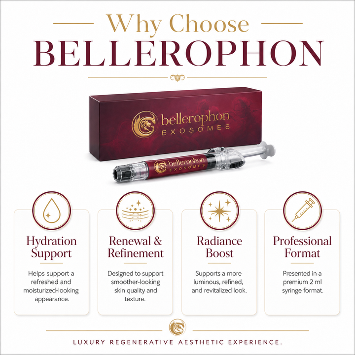 BELLEROPHON Exosomes Skin Booster 2ml Syringe with Hyaluronic Acid, Polynucleotides, Peptides, Growth Factors, Amino Acids &amp; Vitamin B12
