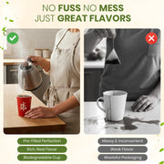 Herbal Tea Prefilled Smart Cup (12 Flavor)- Authentic, Loose-Leaf -Eco-Friendly, & Easy Brewing