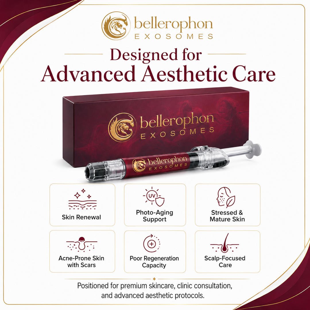 BELLEROPHON Exosomes Skin Booster 2ml Syringe with Hyaluronic Acid, Polynucleotides, Peptides, Growth Factors, Amino Acids &amp; Vitamin B12