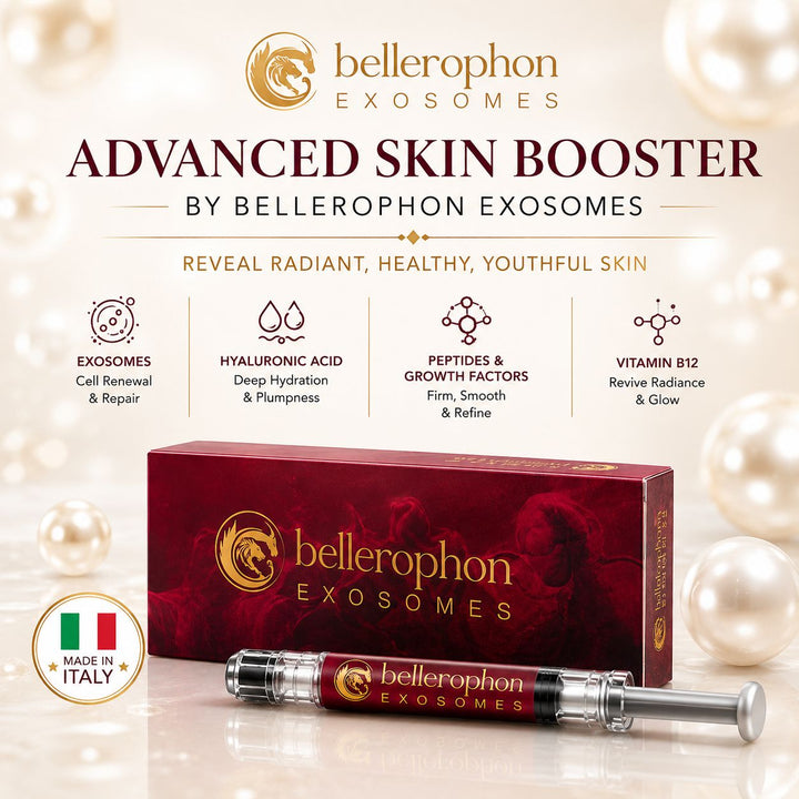 BELLEROPHON Exosomes Skin Booster 2ml Syringe with Hyaluronic Acid, Polynucleotides, Peptides, Growth Factors, Amino Acids &amp; Vitamin B12