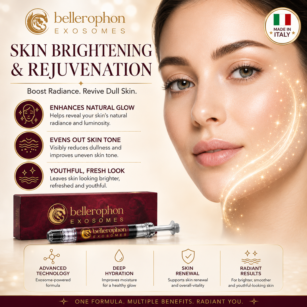 BELLEROPHON Exosomes Skin Booster 2ml Syringe with Hyaluronic Acid, Polynucleotides, Peptides, Growth Factors, Amino Acids &amp; Vitamin B12