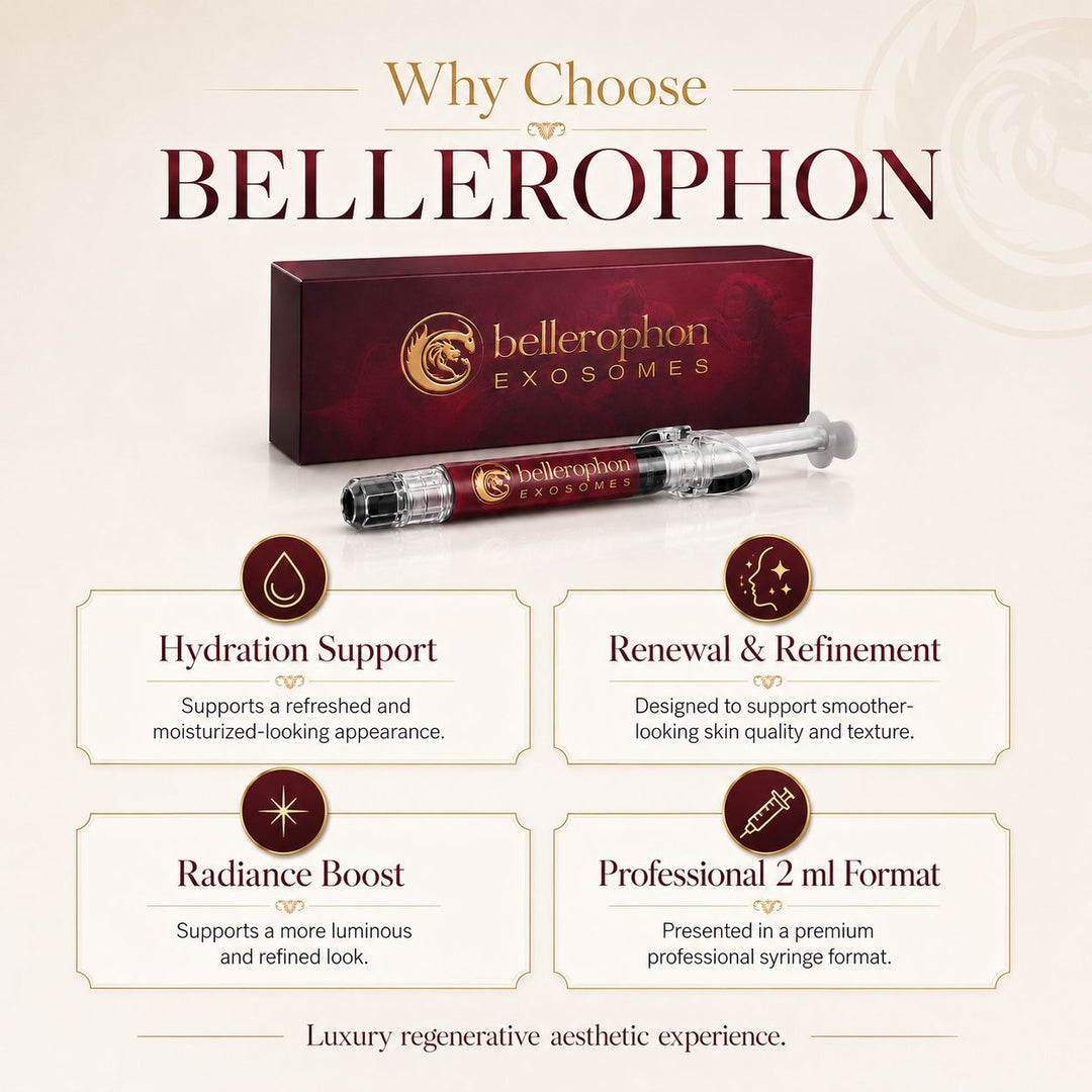 BELLEROPHON Exosomes Skin Booster 2ml Syringe with Hyaluronic Acid, Polynucleotides, Peptides, Growth Factors, Amino Acids &amp; Vitamin B12