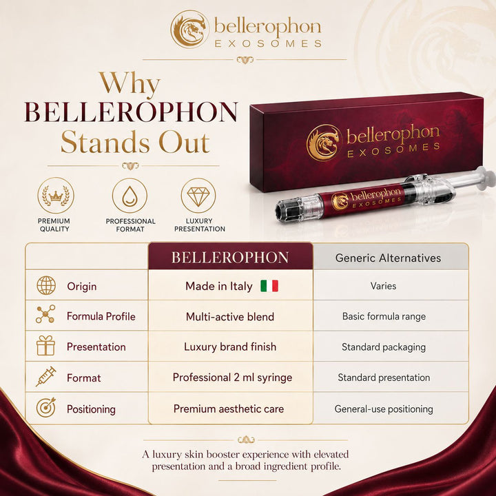 BELLEROPHON Exosomes Skin Booster 2ml Syringe with Hyaluronic Acid, Polynucleotides, Peptides, Growth Factors, Amino Acids &amp; Vitamin B12