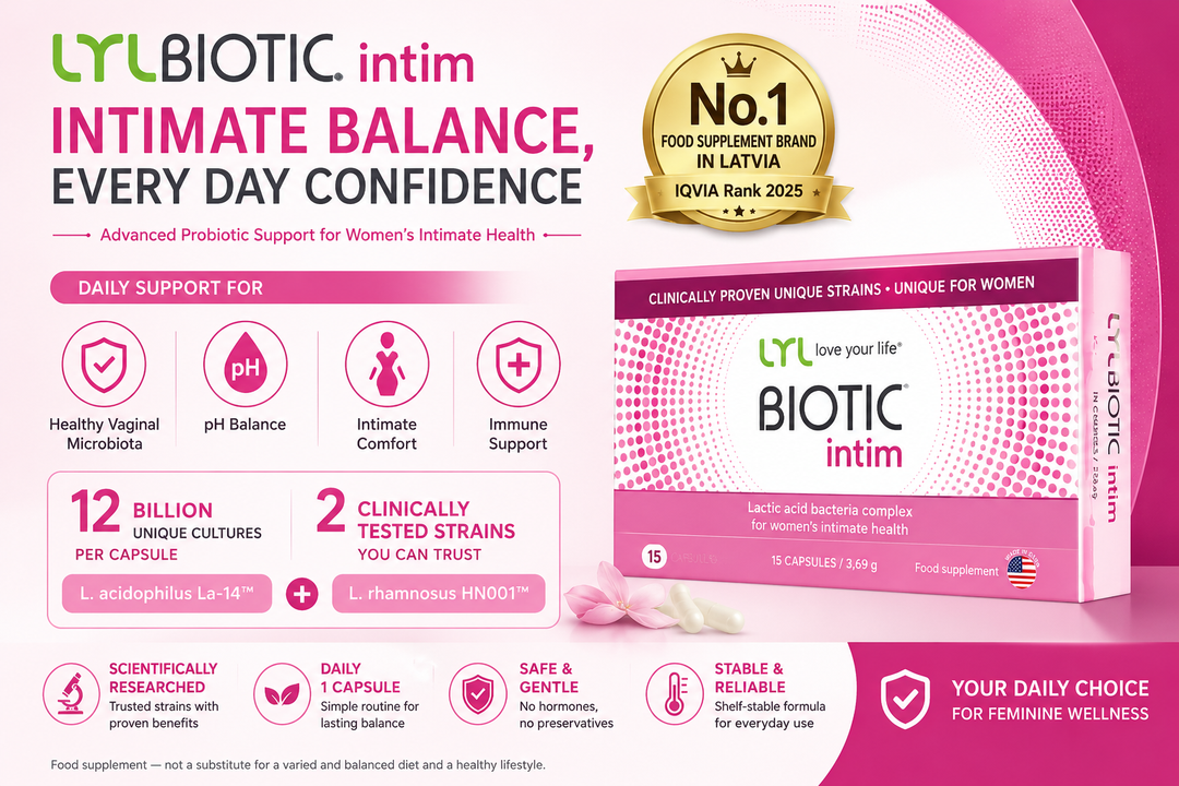 LYL BIOTIC Intim – Women’s Intimate Health Probiotic, 12B CFU, 15 Capsules