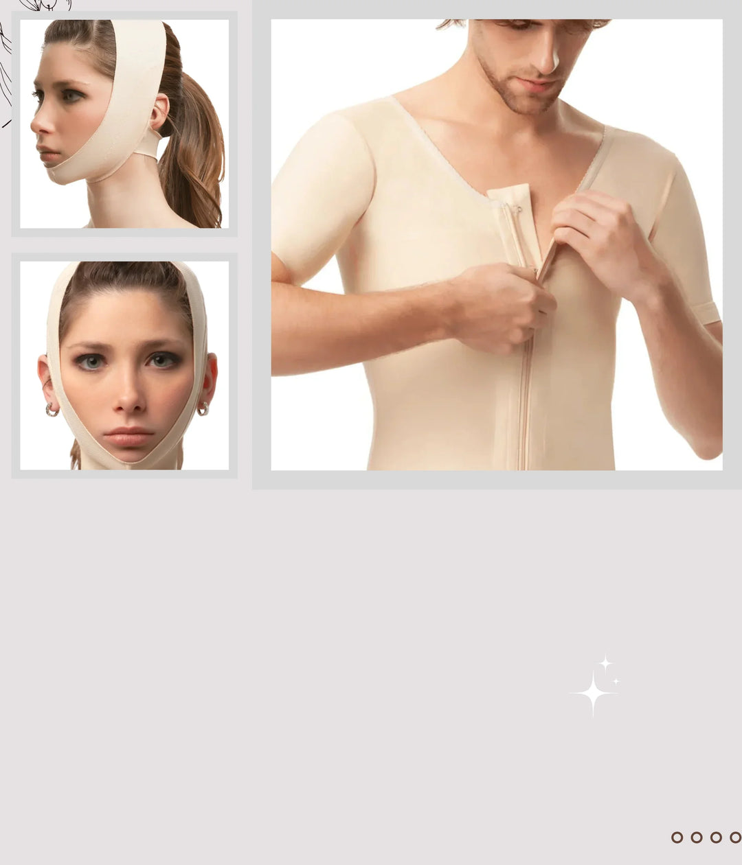 Compression facial garment and medical body shaper for post-surgery recovery