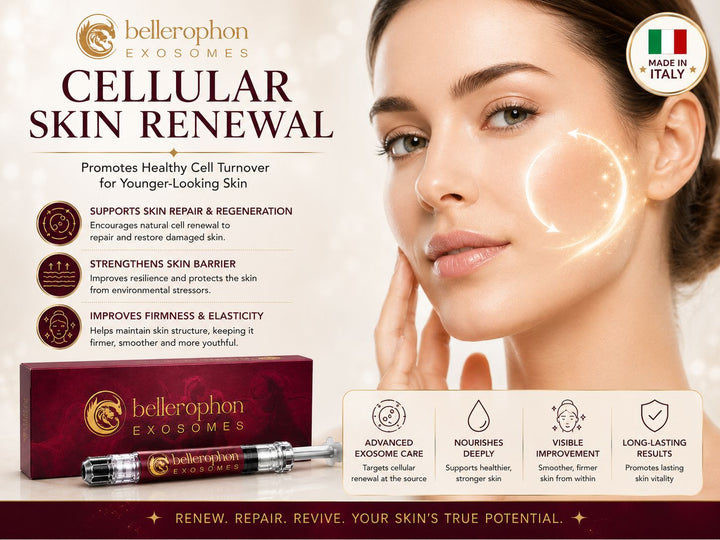 BELLEROPHON Exosomes Skin Booster 2ml Syringe with Hyaluronic Acid, Polynucleotides, Peptides, Growth Factors, Amino Acids &amp; Vitamin B12
