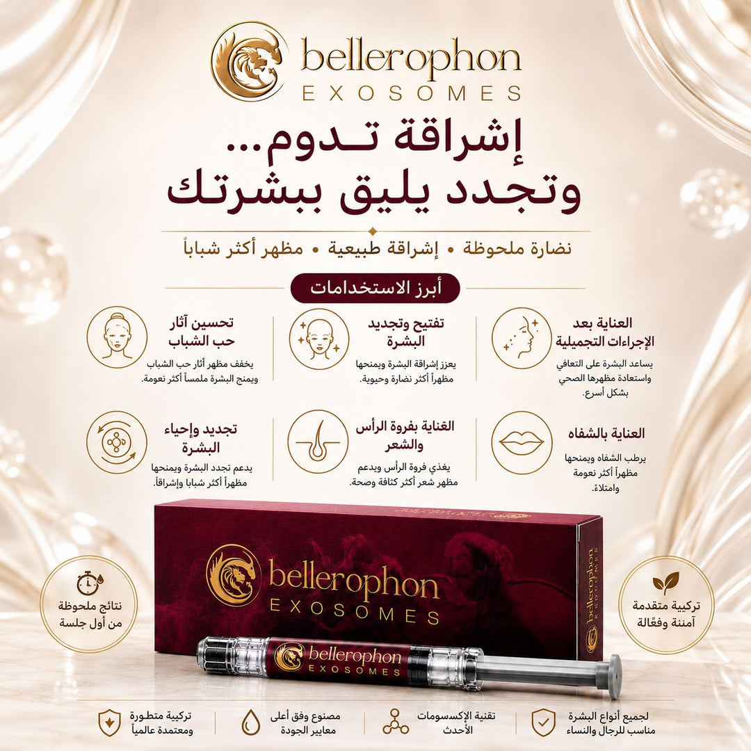 BELLEROPHON Exosomes Skin Booster 2ml Syringe with Hyaluronic Acid, Polynucleotides, Peptides, Growth Factors, Amino Acids &amp; Vitamin B12