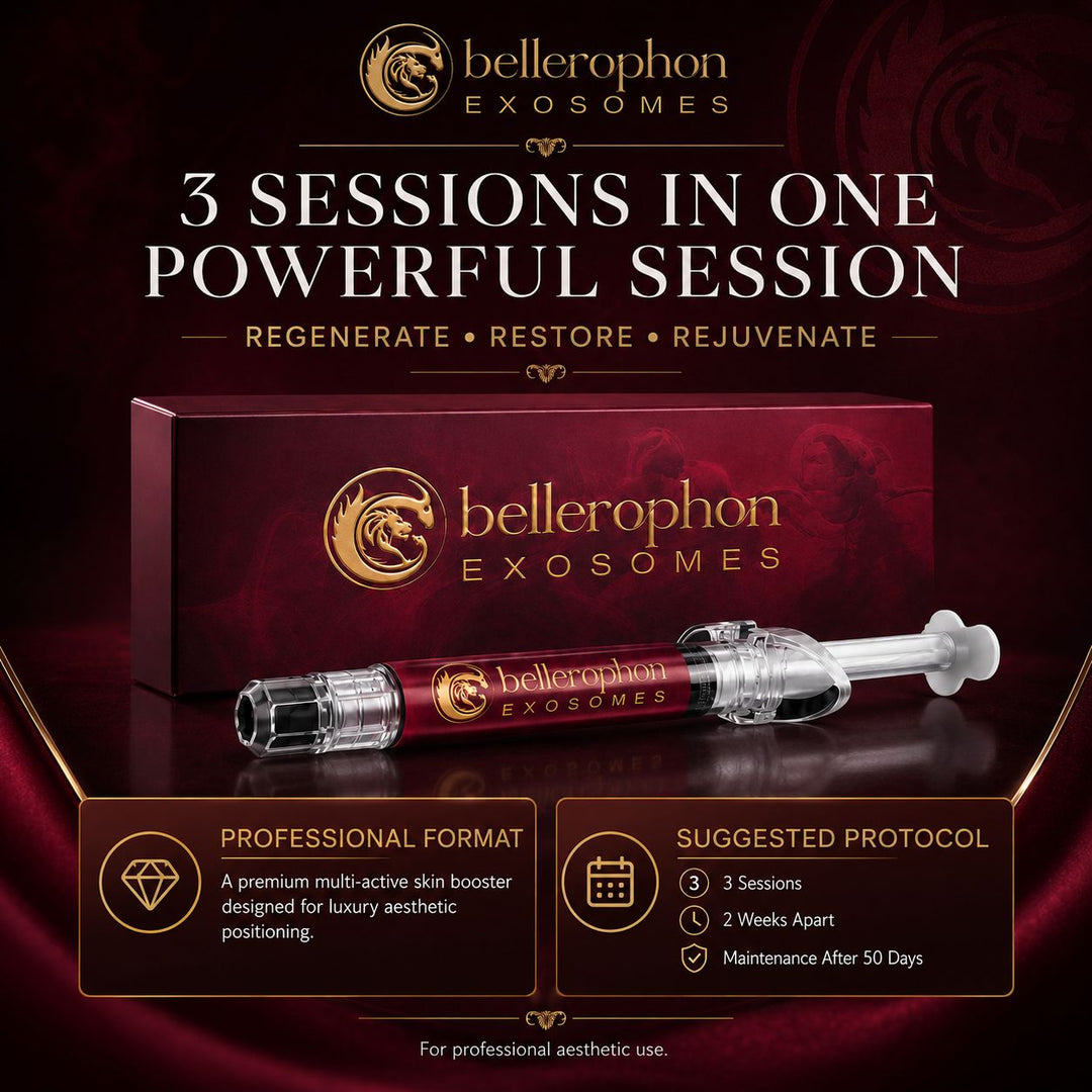 BELLEROPHON Exosomes Skin Booster 2ml Syringe with Hyaluronic Acid, Polynucleotides, Peptides, Growth Factors, Amino Acids &amp; Vitamin B12