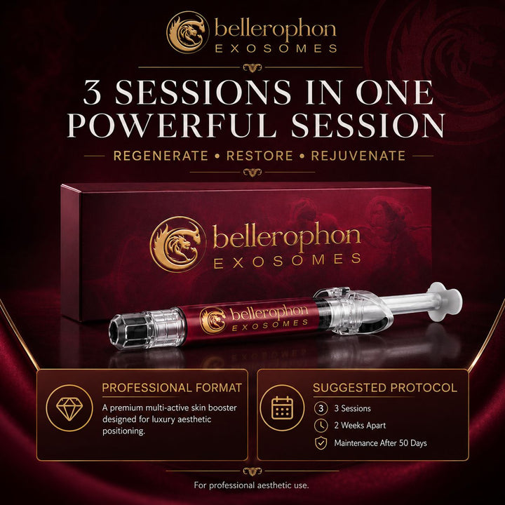 BELLEROPHON Exosomes Skin Booster 2ml Syringe with Hyaluronic Acid, Polynucleotides, Peptides, Growth Factors, Amino Acids &amp; Vitamin B12